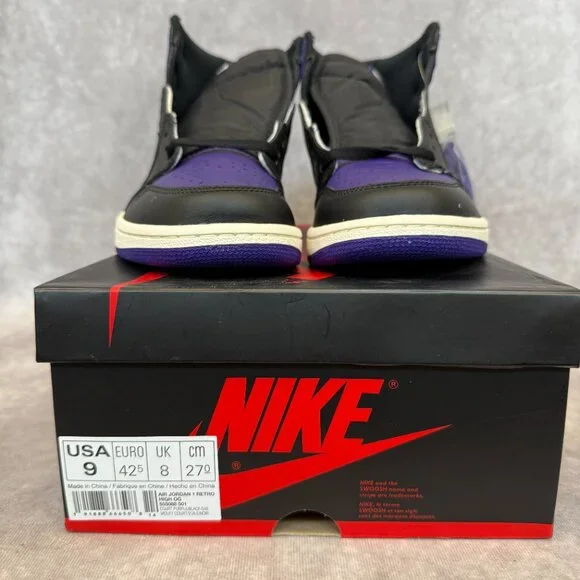 Air Jordan 1 Retro High OG – Court Purple/Black-SailMen display picture 2